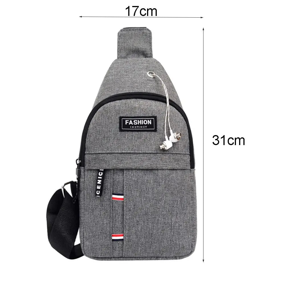 Men's Casual Chest Bag - Waterproof Shoulder Crossbody Sling | Bolso cruzado casual impermeable para hombre