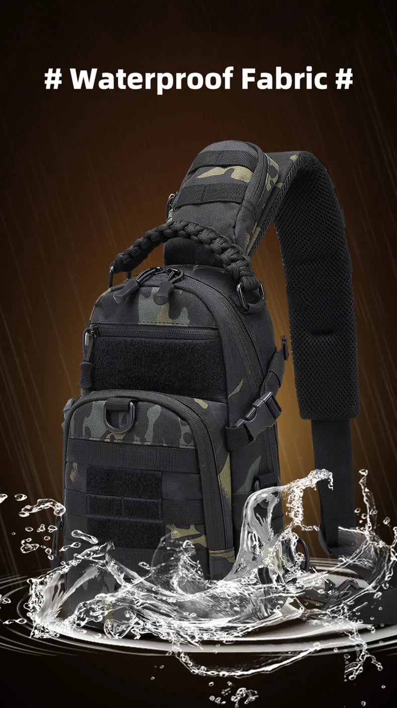 Tactical Chest Bag – Waterproof Sling Backpack for Outdoor Sports | Mochila de Pecho Táctica – Bolso Cruzado Impermeable para Deportes al Aire Libre