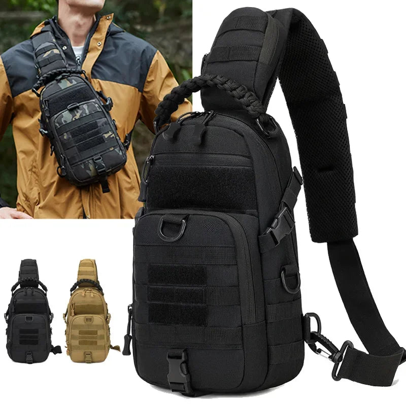Tactical Chest Bag – Waterproof Sling Backpack for Outdoor Sports | Mochila de Pecho Táctica – Bolso Cruzado Impermeable para Deportes al Aire Libre