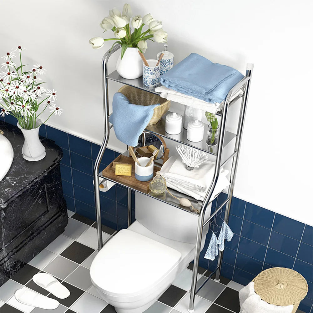 Over The Toilet Storage Organizer Rack, 2/3-Tier Metal Shelf – Estante Organizador Metálico sobre el Inodoro, 2/3 Niveles