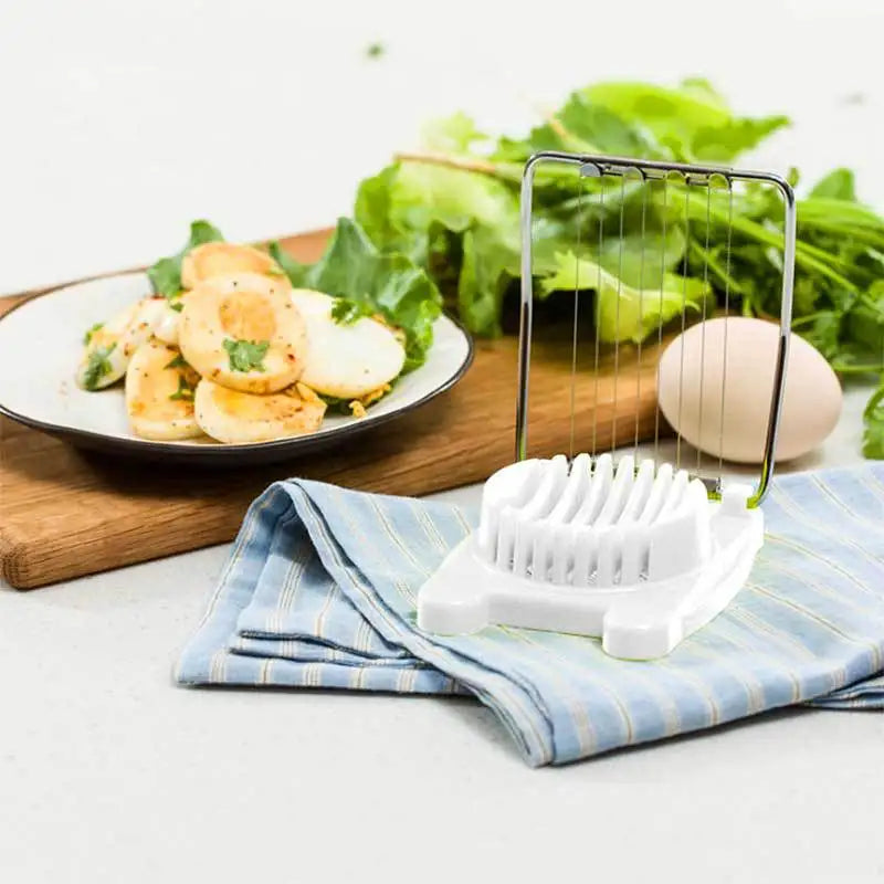 Stainless Steel Egg Slicer – Manual Cutter for Boiled Eggs, Fruits & Salads | Cortador de Huevos en Acero Inoxidable – Rebanador Manual para Huevos Cocidos, Frutas y Ensaladas