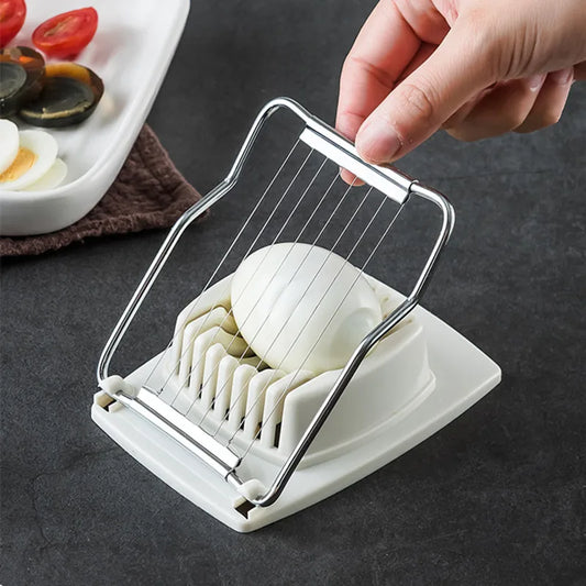 Stainless Steel Egg Slicer – Manual Cutter for Boiled Eggs, Fruits & Salads | Cortador de Huevos en Acero Inoxidable – Rebanador Manual para Huevos Cocidos, Frutas y Ensaladas