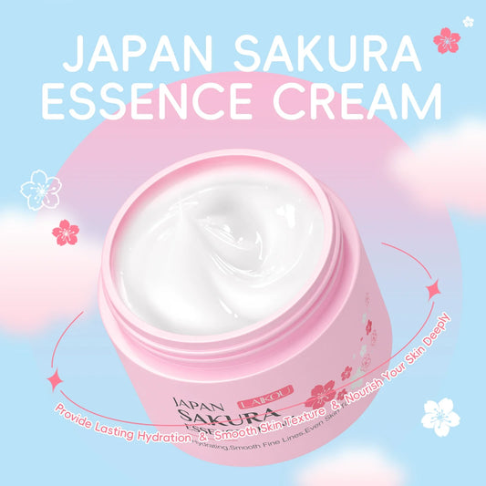 LAIKOU Japan Sakura Essence Cream – Face Moisturizer & Skin Tone Corrector | Crema Esencial de Sakura – Hidratante Facial y Unificador de Tono
