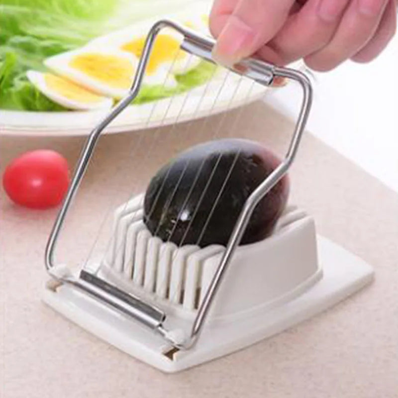 Stainless Steel Egg Slicer – Manual Cutter for Boiled Eggs, Fruits & Salads | Cortador de Huevos en Acero Inoxidable – Rebanador Manual para Huevos Cocidos, Frutas y Ensaladas