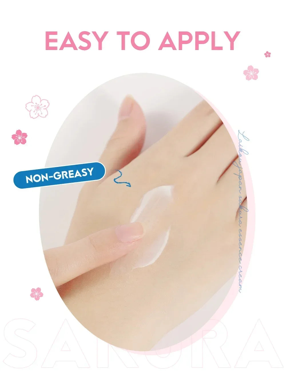 LAIKOU Japan Sakura Essence Cream – Face Moisturizer & Skin Tone Corrector | Crema Esencial de Sakura – Hidratante Facial y Unificador de Tono