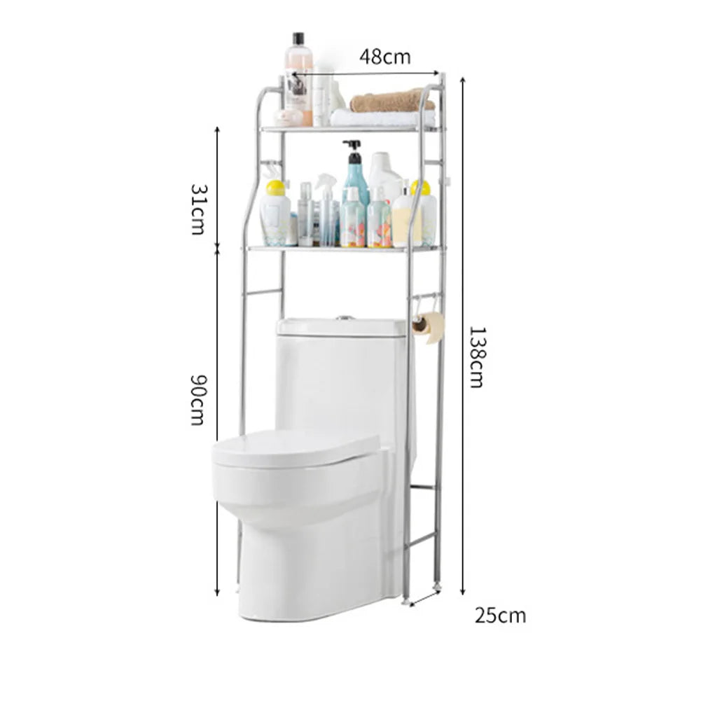 Over The Toilet Storage Organizer Rack, 2/3-Tier Metal Shelf – Estante Organizador Metálico sobre el Inodoro, 2/3 Niveles
