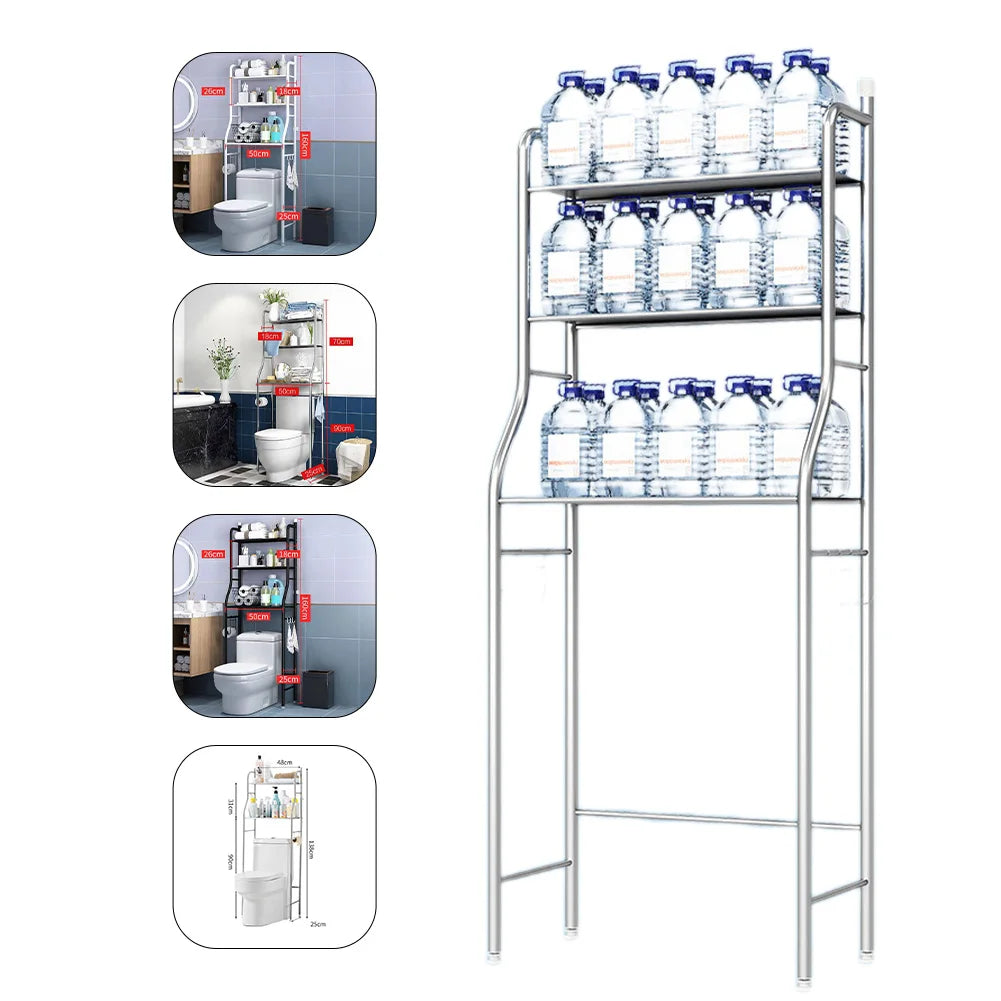 Over The Toilet Storage Organizer Rack, 2/3-Tier Metal Shelf – Estante Organizador Metálico sobre el Inodoro, 2/3 Niveles