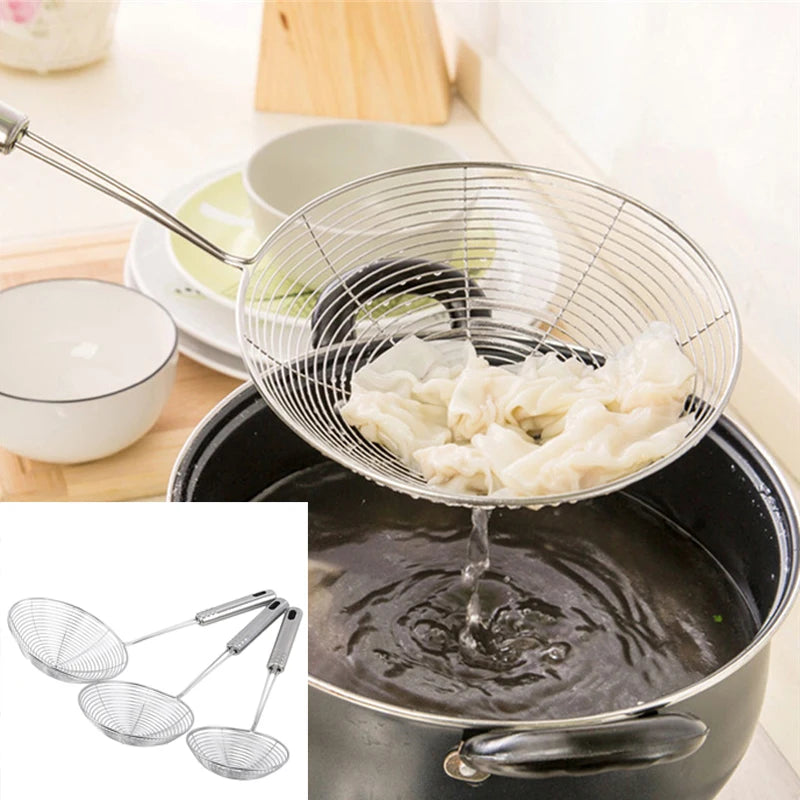 Stainless Steel Skimmer Set (3 Sizes) – Coladores de Acero Inoxidable para Cocina (3 Tamaños)