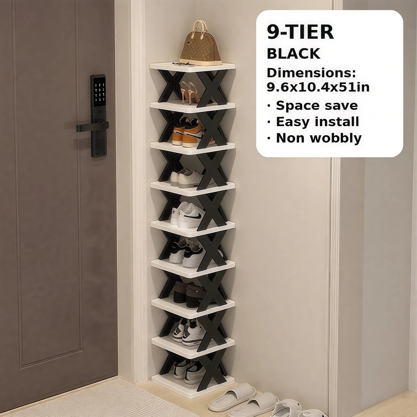 Stackable Shoe Rack Organizer – 6 & 9 Tiers | Organizador de Zapatos Apilable – 6 y 9 Niveles
