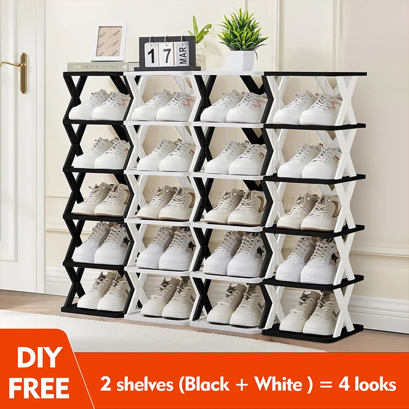 Stackable Shoe Rack Organizer – 6 & 9 Tiers | Organizador de Zapatos Apilable – 6 y 9 Niveles