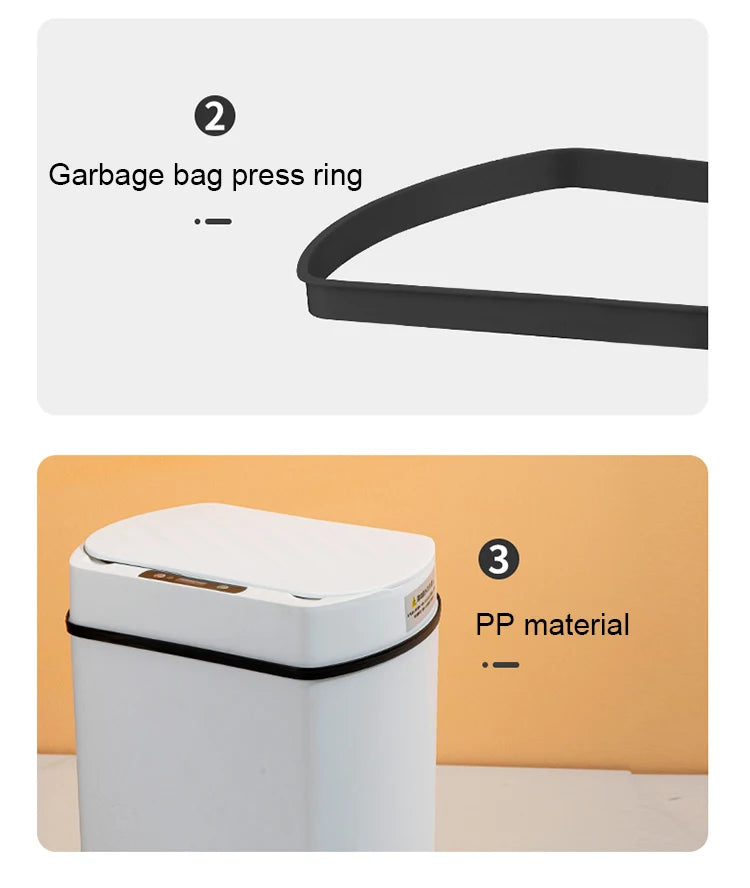 Smart Sensor Trash Can – 3.4 & 4 Gal | Intelligent Garbage Bin for Kitchen & Bathroom – Bote de Basura Inteligente 13L & 15L para Cocina y Baño