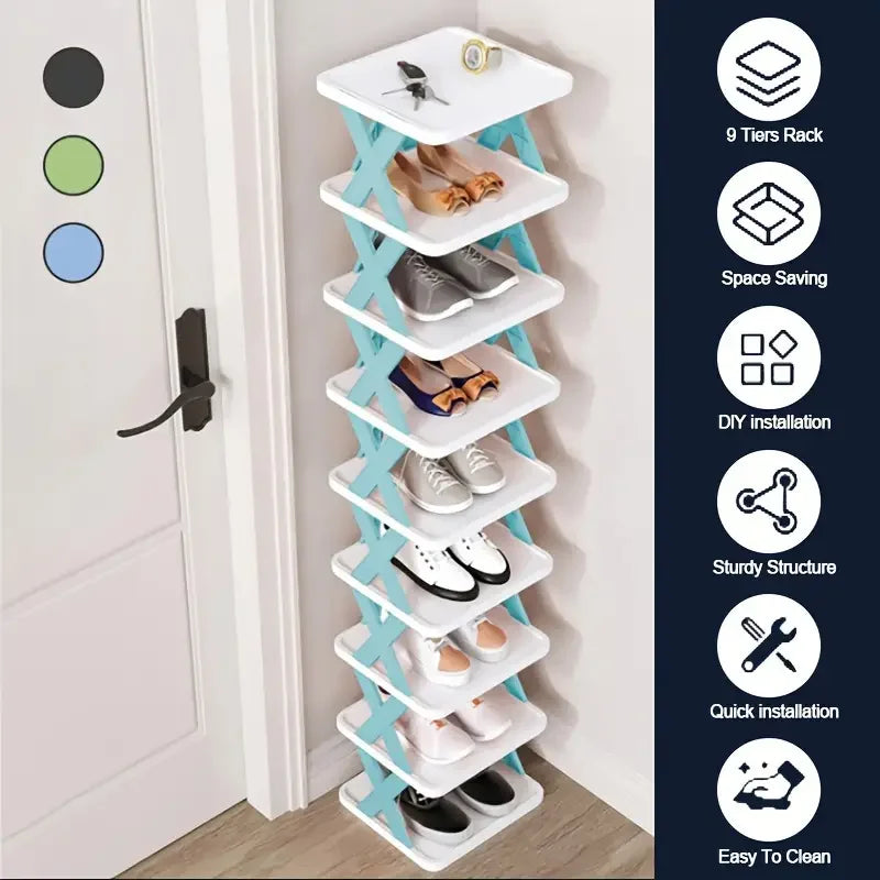 Stackable Shoe Rack Organizer – 6 & 9 Tiers | Organizador de Zapatos Apilable – 6 y 9 Niveles