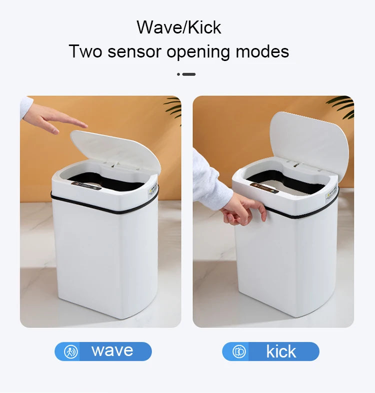 Smart Sensor Trash Can – 3.4 & 4 Gal | Intelligent Garbage Bin for Kitchen & Bathroom – Bote de Basura Inteligente 13L & 15L para Cocina y Baño