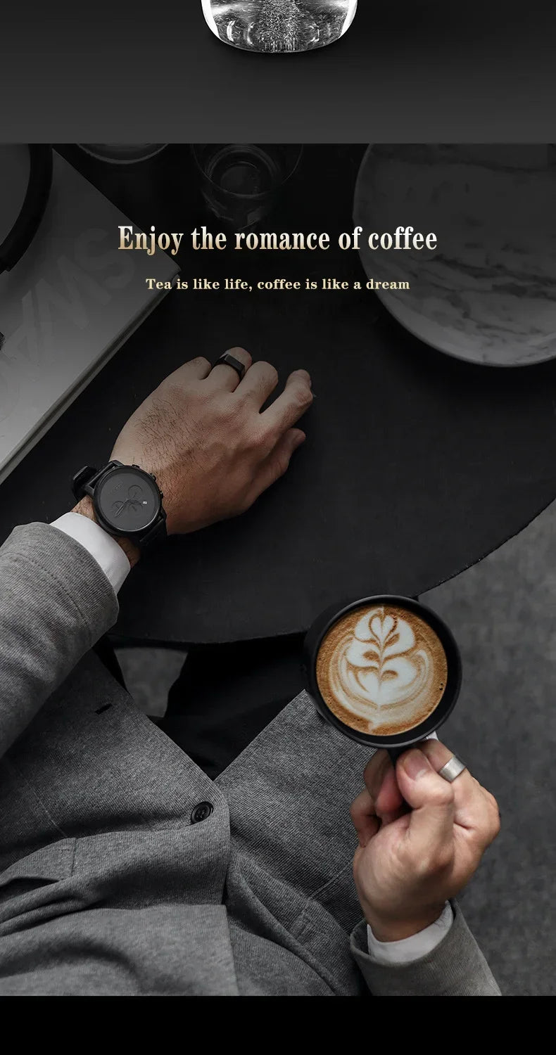 Electric Milk Frother – Stainless Steel, USB Rechargeable, 3 Speeds | Espumador de leche eléctrico de acero inoxidable – Recargable por USB, 3 velocidades.