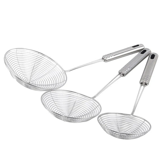Stainless Steel Skimmer Set (3 Sizes) – Coladores de Acero Inoxidable para Cocina (3 Tamaños)