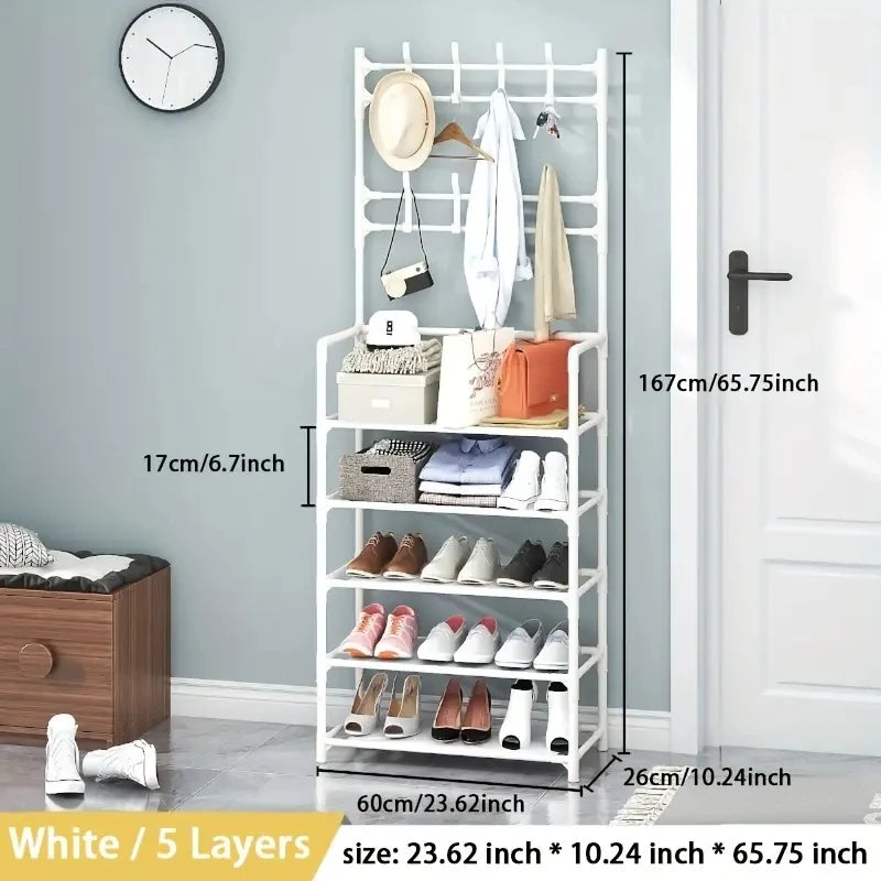 Entryway Clothes & Shoe Rack Organizer – Perchero y Zapatero de Entrada con Estantes