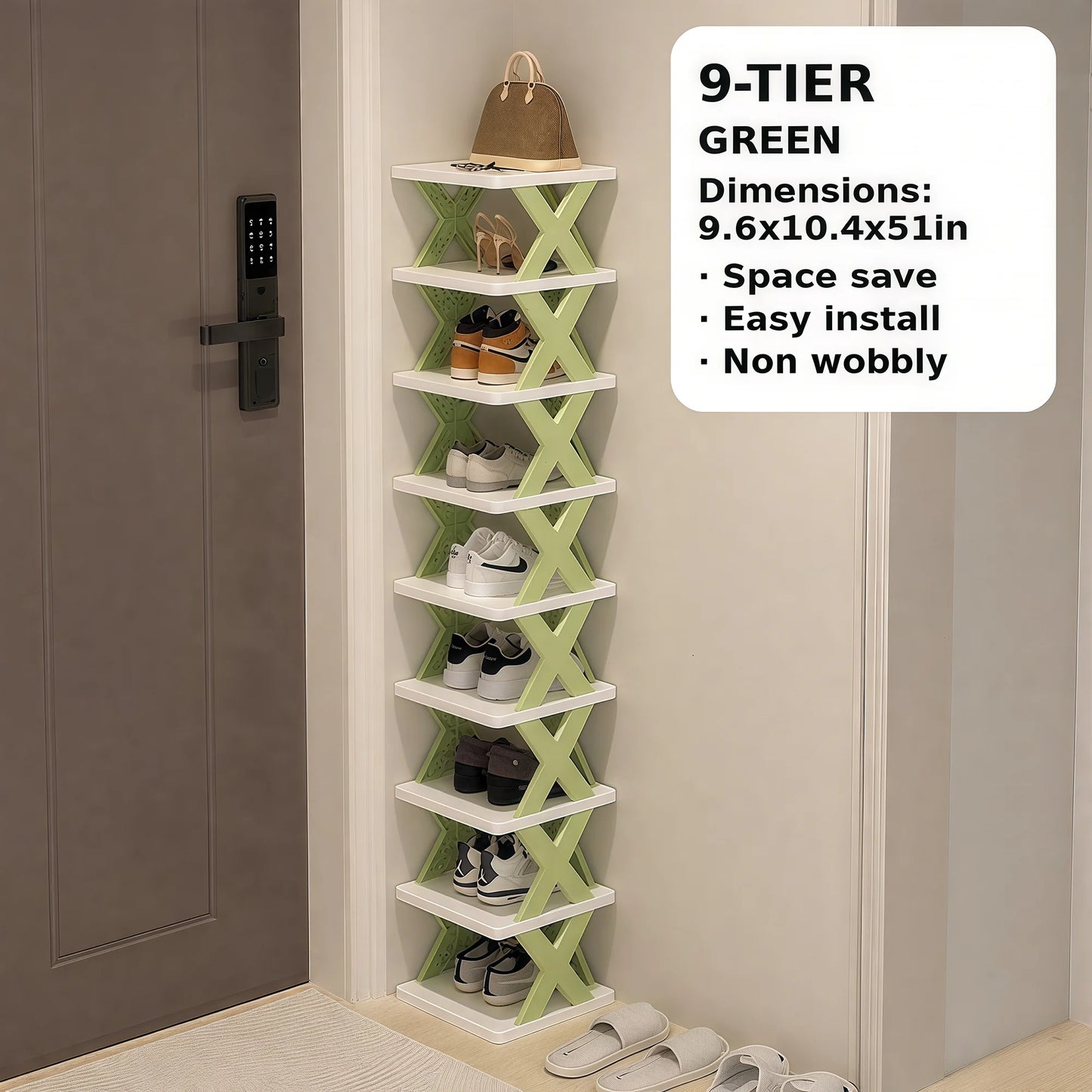 Stackable Shoe Rack Organizer – 6 & 9 Tiers | Organizador de Zapatos Apilable – 6 y 9 Niveles
