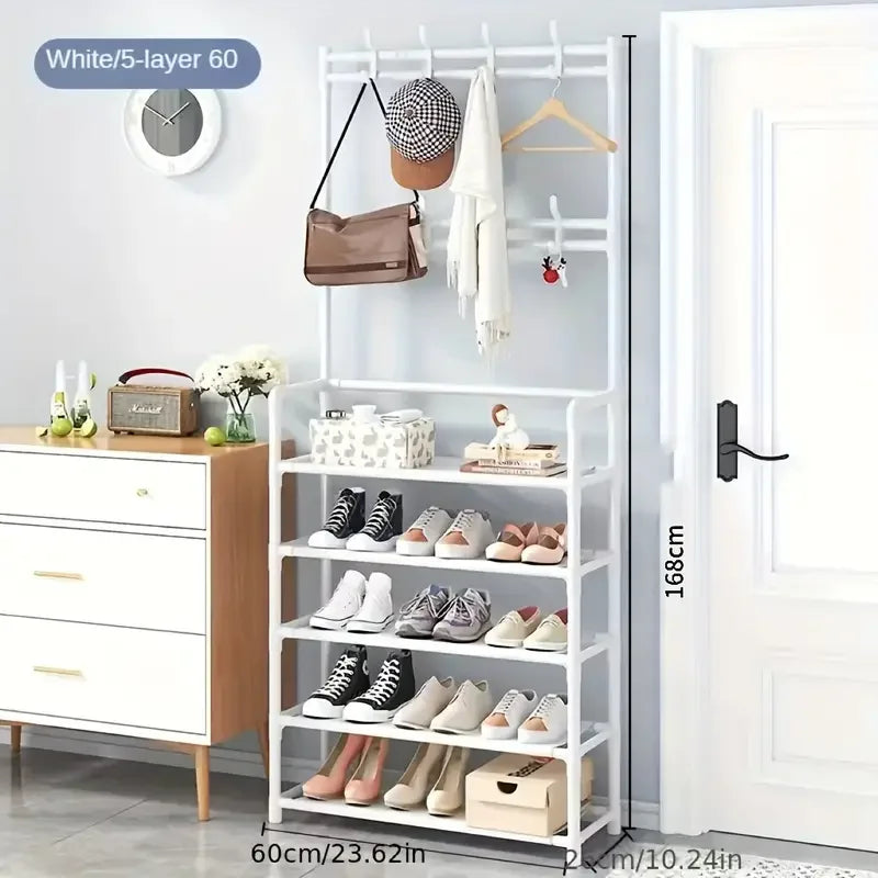 Entryway Clothes & Shoe Rack Organizer – Perchero y Zapatero de Entrada con Estantes