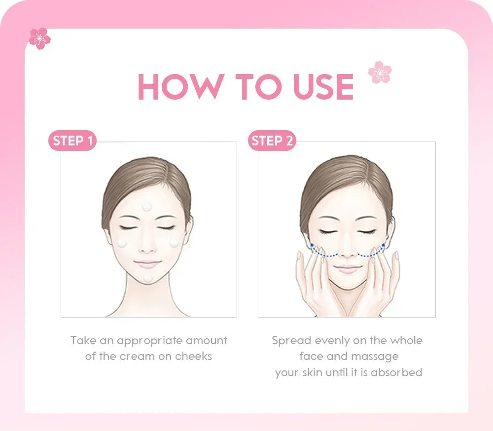 LAIKOU Japan Sakura Essence Cream – Face Moisturizer & Skin Tone Corrector | Crema Esencial de Sakura – Hidratante Facial y Unificador de Tono