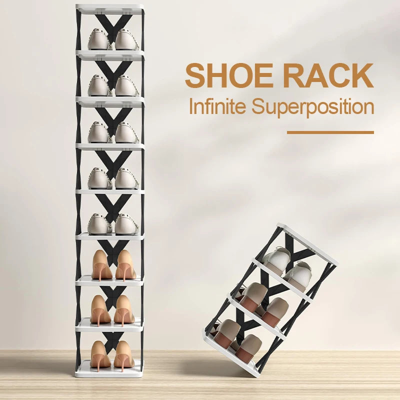 Stackable Shoe Rack Organizer – 6 & 9 Tiers | Organizador de Zapatos Apilable – 6 y 9 Niveles
