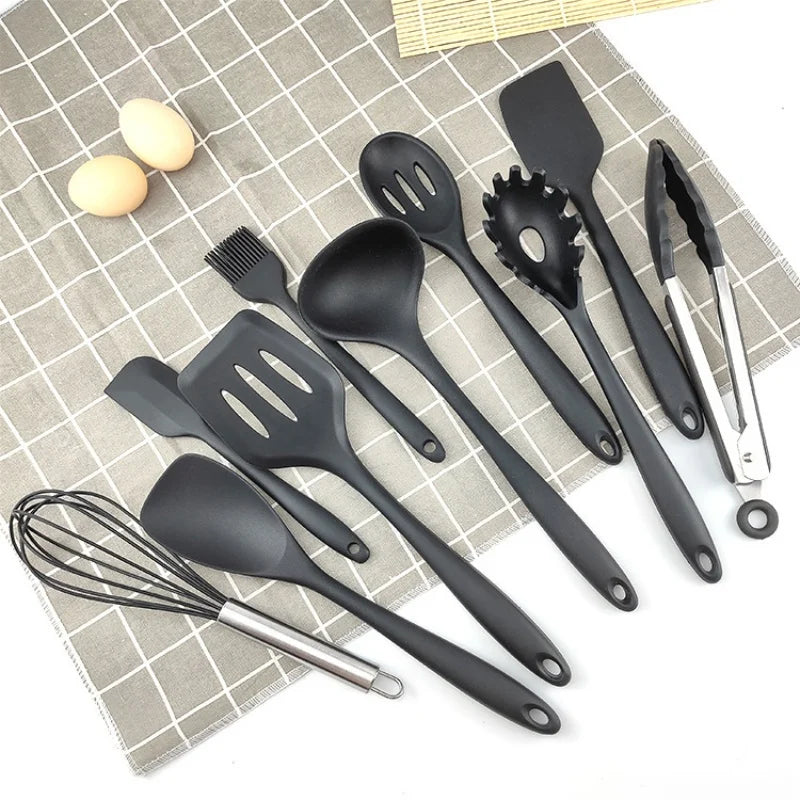 10-Piece Silicone Cooking Utensils Set | Juego de 10 Utensilios de Cocina de Silicona