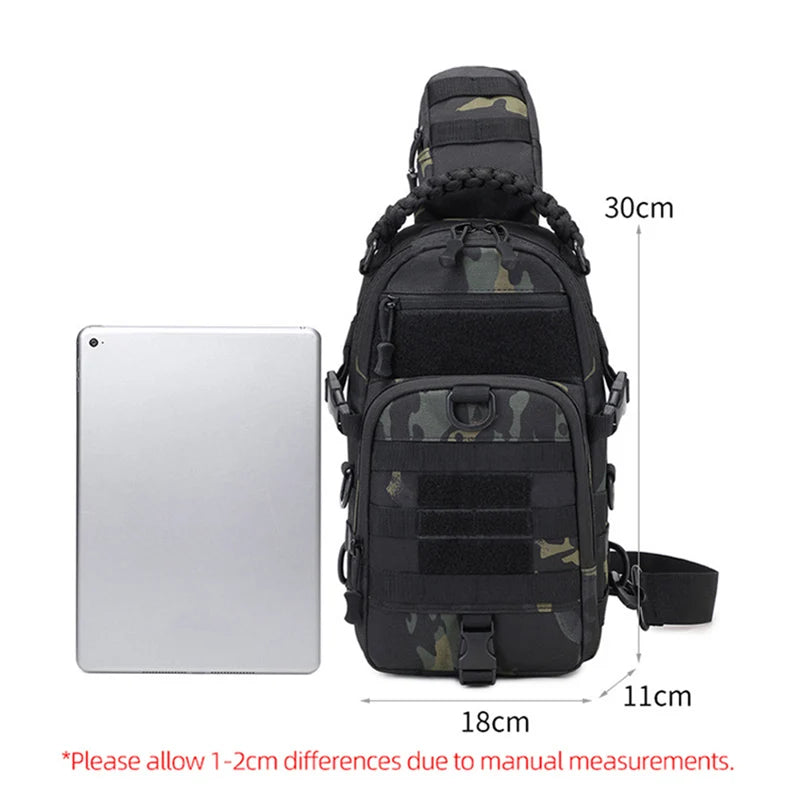 Tactical Chest Bag – Waterproof Sling Backpack for Outdoor Sports | Mochila de Pecho Táctica – Bolso Cruzado Impermeable para Deportes al Aire Libre
