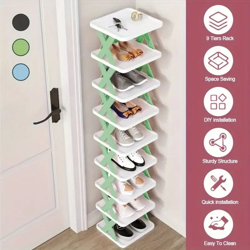 Stackable Shoe Rack Organizer – 6 & 9 Tiers | Organizador de Zapatos Apilable – 6 y 9 Niveles
