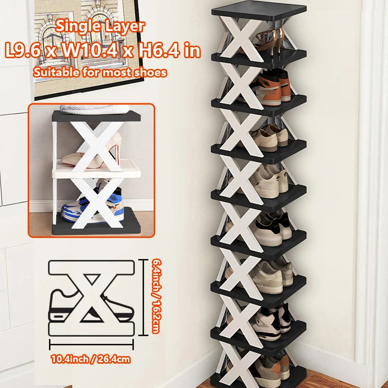 Stackable Shoe Rack Organizer – 6 & 9 Tiers | Organizador de Zapatos Apilable – 6 y 9 Niveles