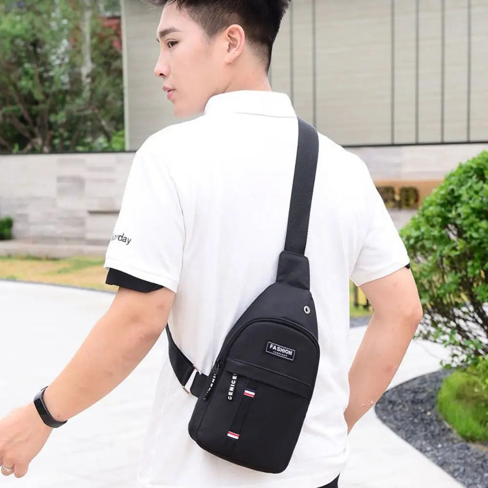 Men's Casual Chest Bag - Waterproof Shoulder Crossbody Sling | Bolso cruzado casual impermeable para hombre