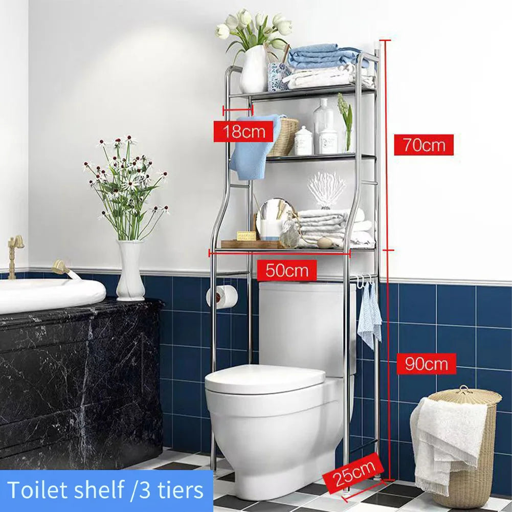 Over The Toilet Storage Organizer Rack, 2/3-Tier Metal Shelf – Estante Organizador Metálico sobre el Inodoro, 2/3 Niveles