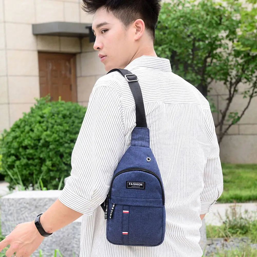 Men's Casual Chest Bag - Waterproof Shoulder Crossbody Sling | Bolso cruzado casual impermeable para hombre