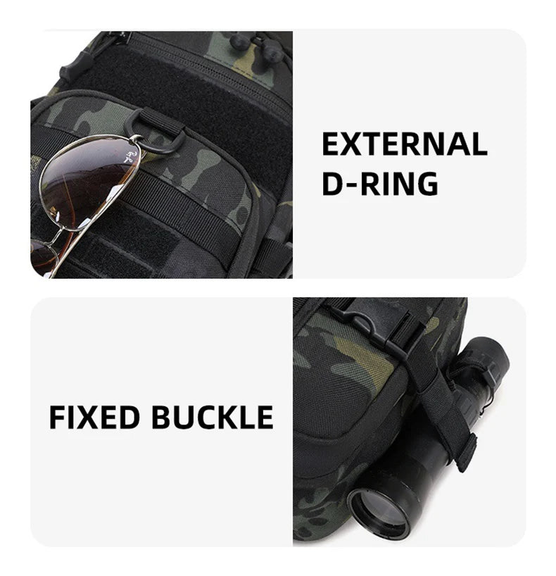 Tactical Chest Bag – Waterproof Sling Backpack for Outdoor Sports | Mochila de Pecho Táctica – Bolso Cruzado Impermeable para Deportes al Aire Libre