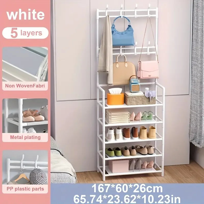 Entryway Clothes & Shoe Rack Organizer – Perchero y Zapatero de Entrada con Estantes