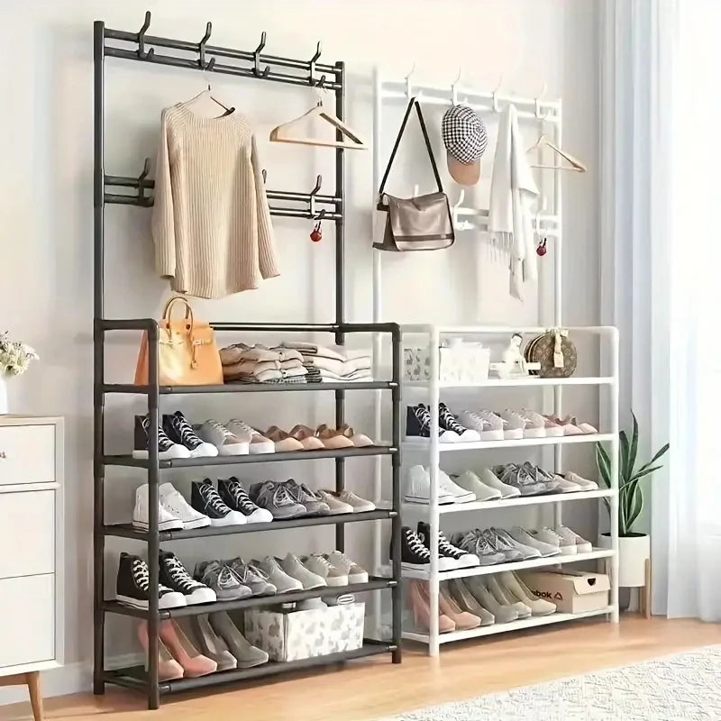 Entryway Clothes & Shoe Rack Organizer – Perchero y Zapatero de Entrada con Estantes