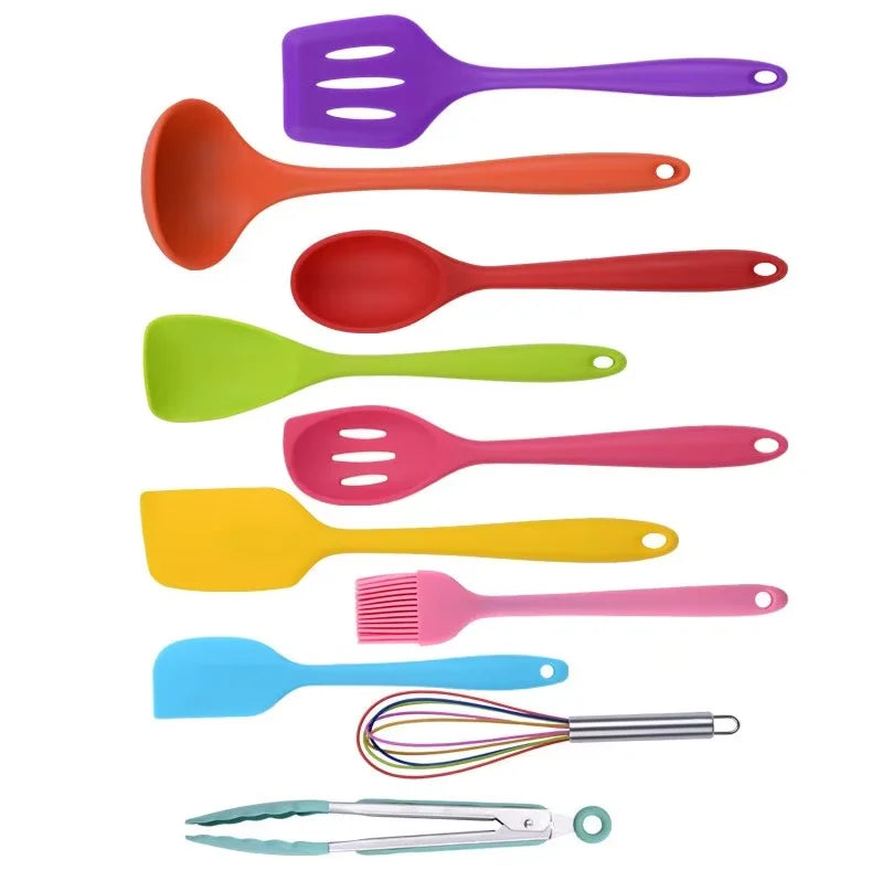 10-Piece Silicone Cooking Utensils Set | Juego de 10 Utensilios de Cocina de Silicona
