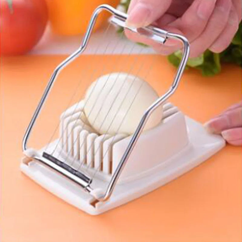Stainless Steel Egg Slicer – Manual Cutter for Boiled Eggs, Fruits & Salads | Cortador de Huevos en Acero Inoxidable – Rebanador Manual para Huevos Cocidos, Frutas y Ensaladas