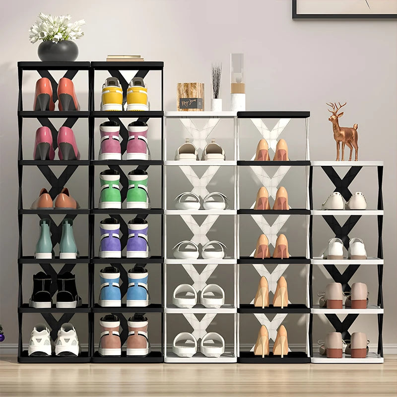 Stackable Shoe Rack Organizer – 6 & 9 Tiers | Organizador de Zapatos Apilable – 6 y 9 Niveles