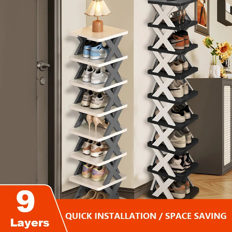 Stackable Shoe Rack Organizer – 6 & 9 Tiers | Organizador de Zapatos Apilable – 6 y 9 Niveles