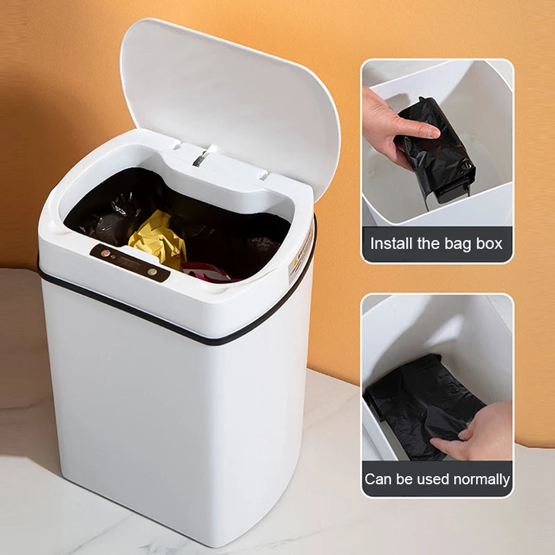Smart Sensor Trash Can – 3.4 & 4 Gal | Intelligent Garbage Bin for Kitchen & Bathroom – Bote de Basura Inteligente 13L & 15L para Cocina y Baño