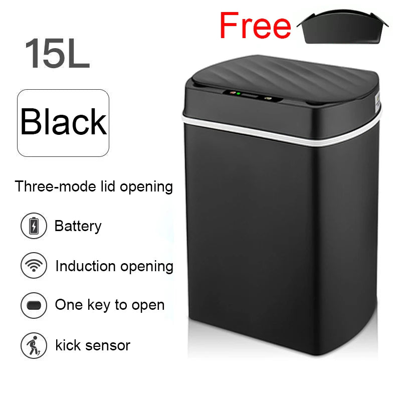 Smart Sensor Trash Can – 3.4 & 4 Gal | Intelligent Garbage Bin for Kitchen & Bathroom – Bote de Basura Inteligente 13L & 15L para Cocina y Baño