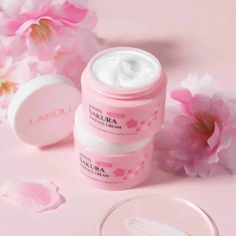 LAIKOU Japan Sakura Essence Cream – Face Moisturizer & Skin Tone Corrector | Crema Esencial de Sakura – Hidratante Facial y Unificador de Tono