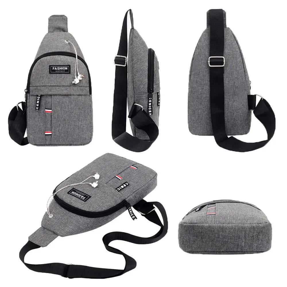 Men's Casual Chest Bag - Waterproof Shoulder Crossbody Sling | Bolso cruzado casual impermeable para hombre