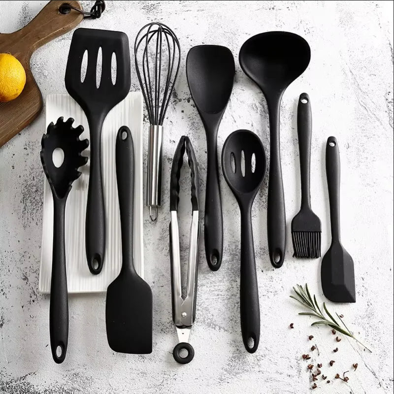 10-Piece Silicone Cooking Utensils Set | Juego de 10 Utensilios de Cocina de Silicona