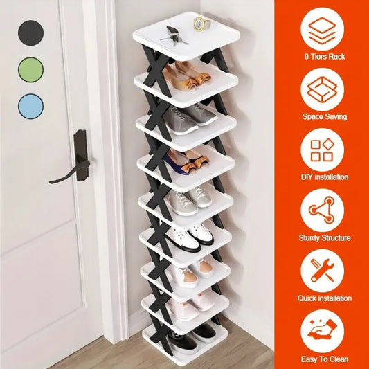 Stackable Shoe Rack Organizer – 6 & 9 Tiers | Organizador de Zapatos Apilable – 6 y 9 Niveles