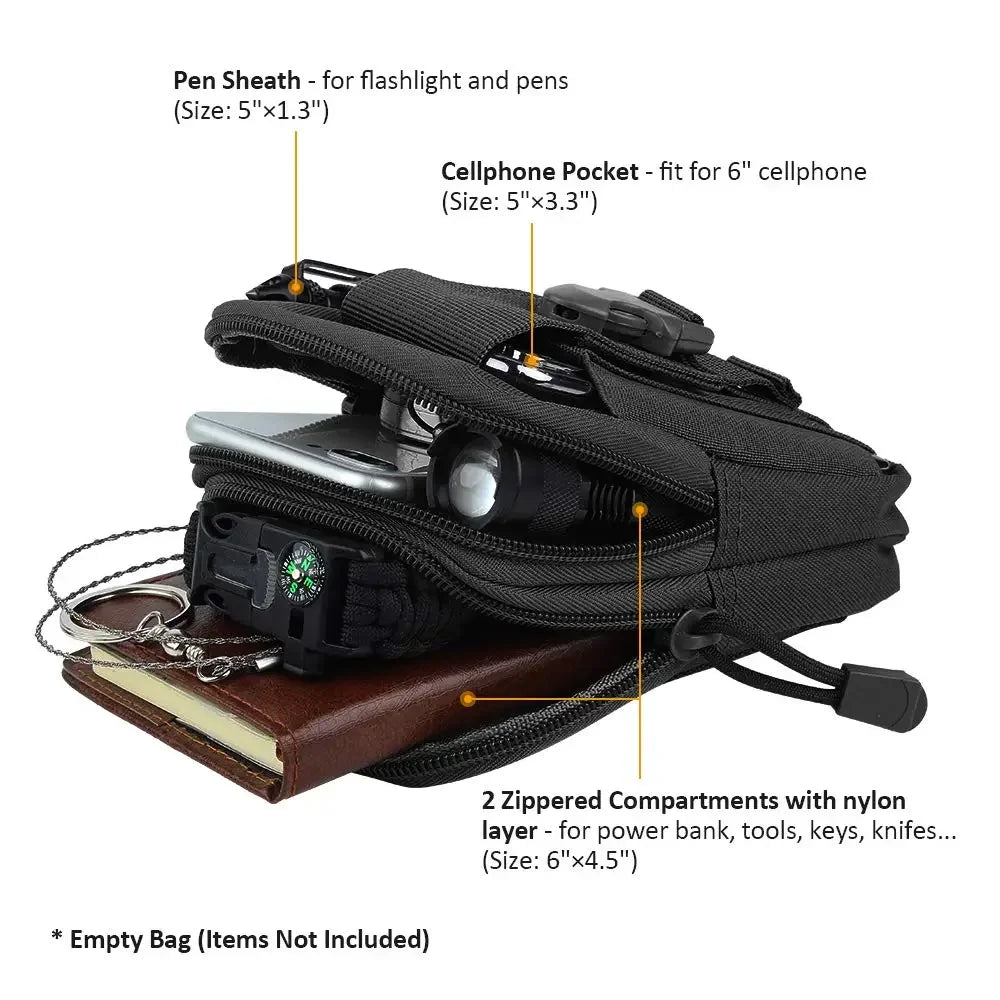 Tactical Waist Bag MOLLE Waterproof Pouch – Bolsa Táctica Impermeable con Sistema MOLLE